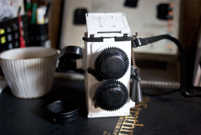 特売 大人の科学 35mm二眼レフカメラ 自作ネックストラップ付き