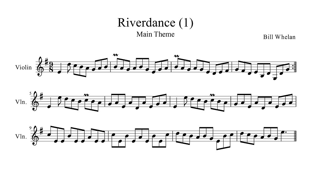 Riverdance 楽譜 - 真・まうんてんの宿屋